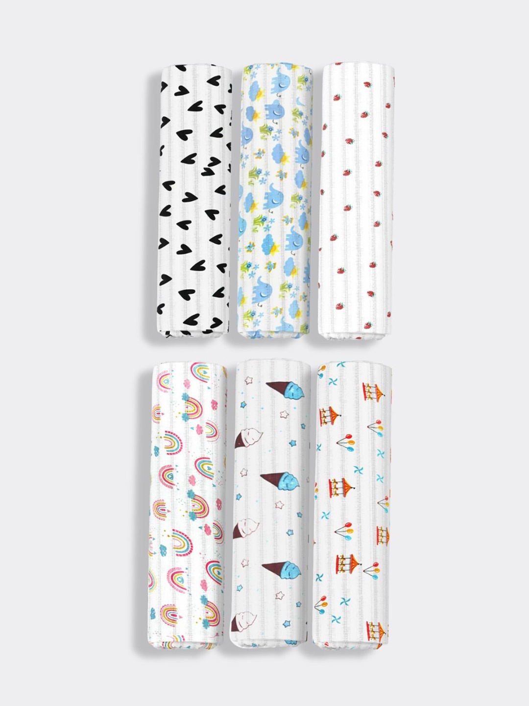 

Orange Sugar Pack Of 6 Printed Swaddle, White