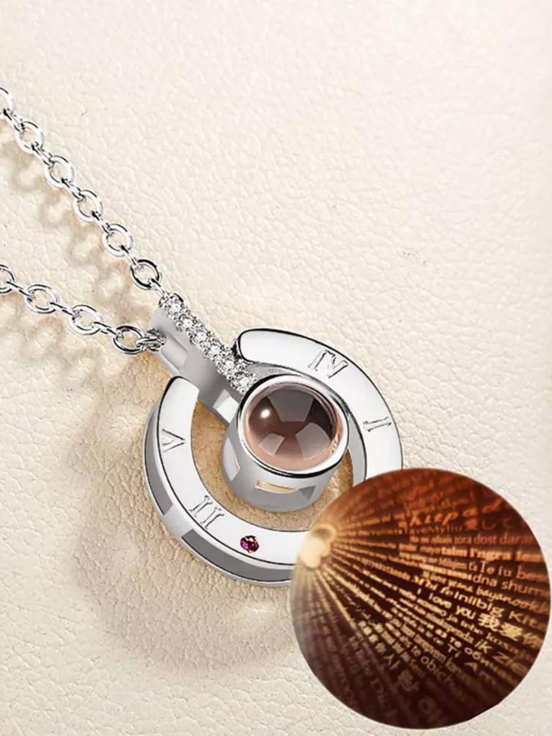 

MYKI Silver-Plated Stainless Steel Circular Pendant With Chain