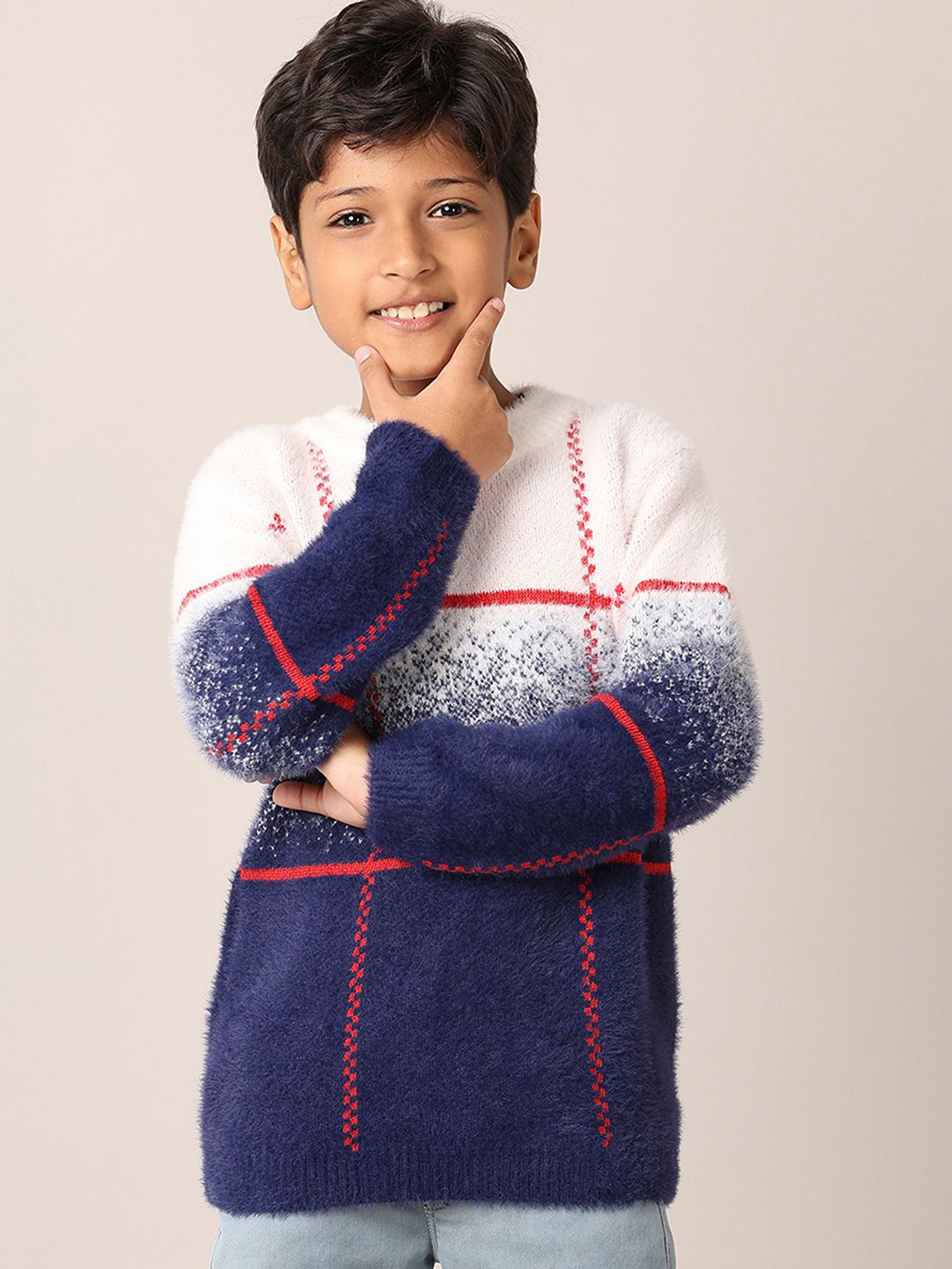 

V-Mart Boys Printed Pullover Sweaters, Blue