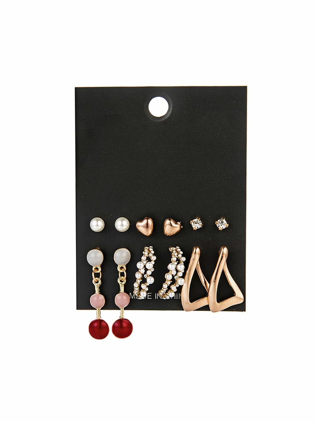 

Yellow Chimes Women Pack Of 6 Hoop Earrings, Gold
