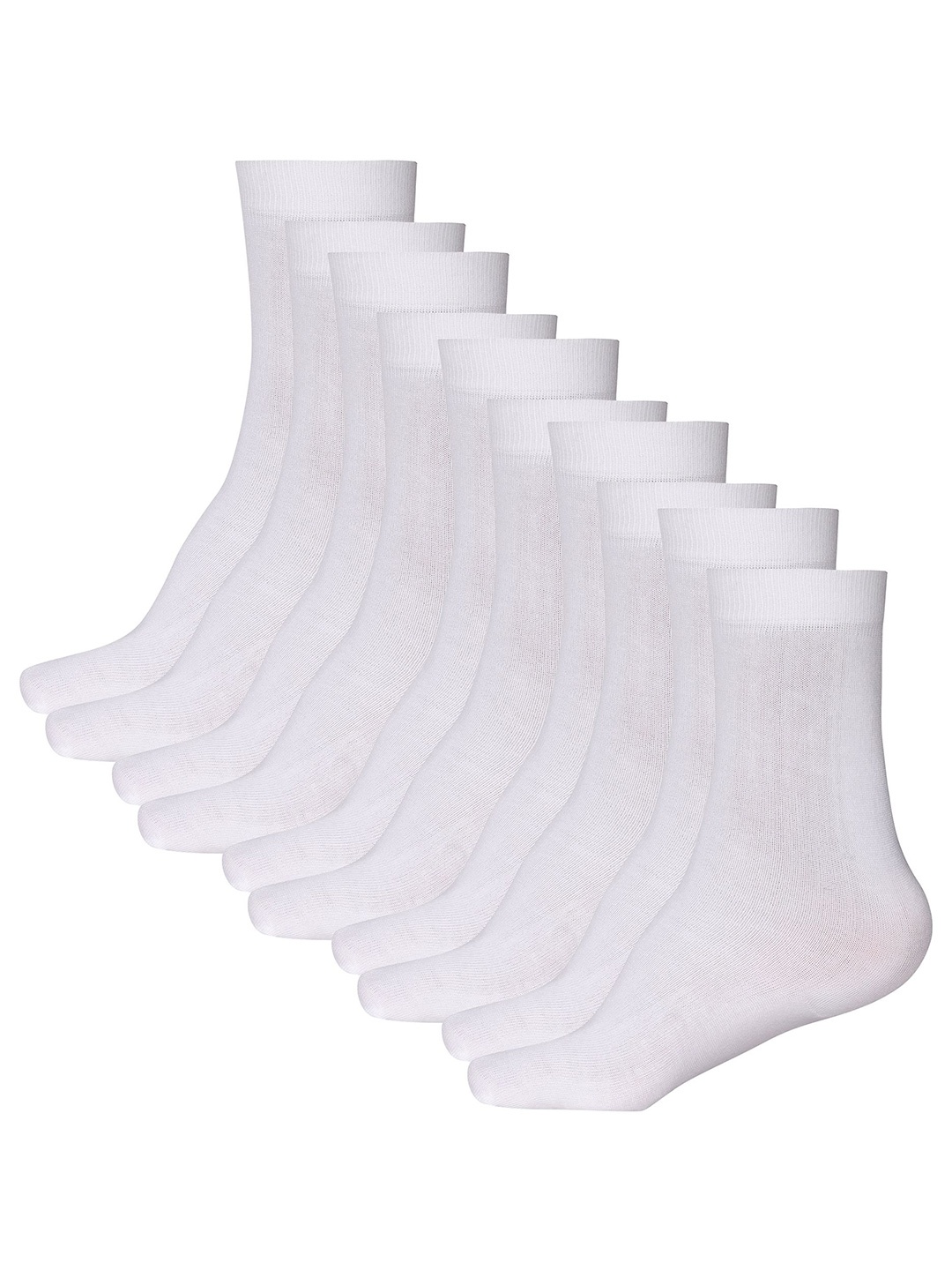 

WYSE Kids Pack Of 5 Cotton Calf-Length Socks, White