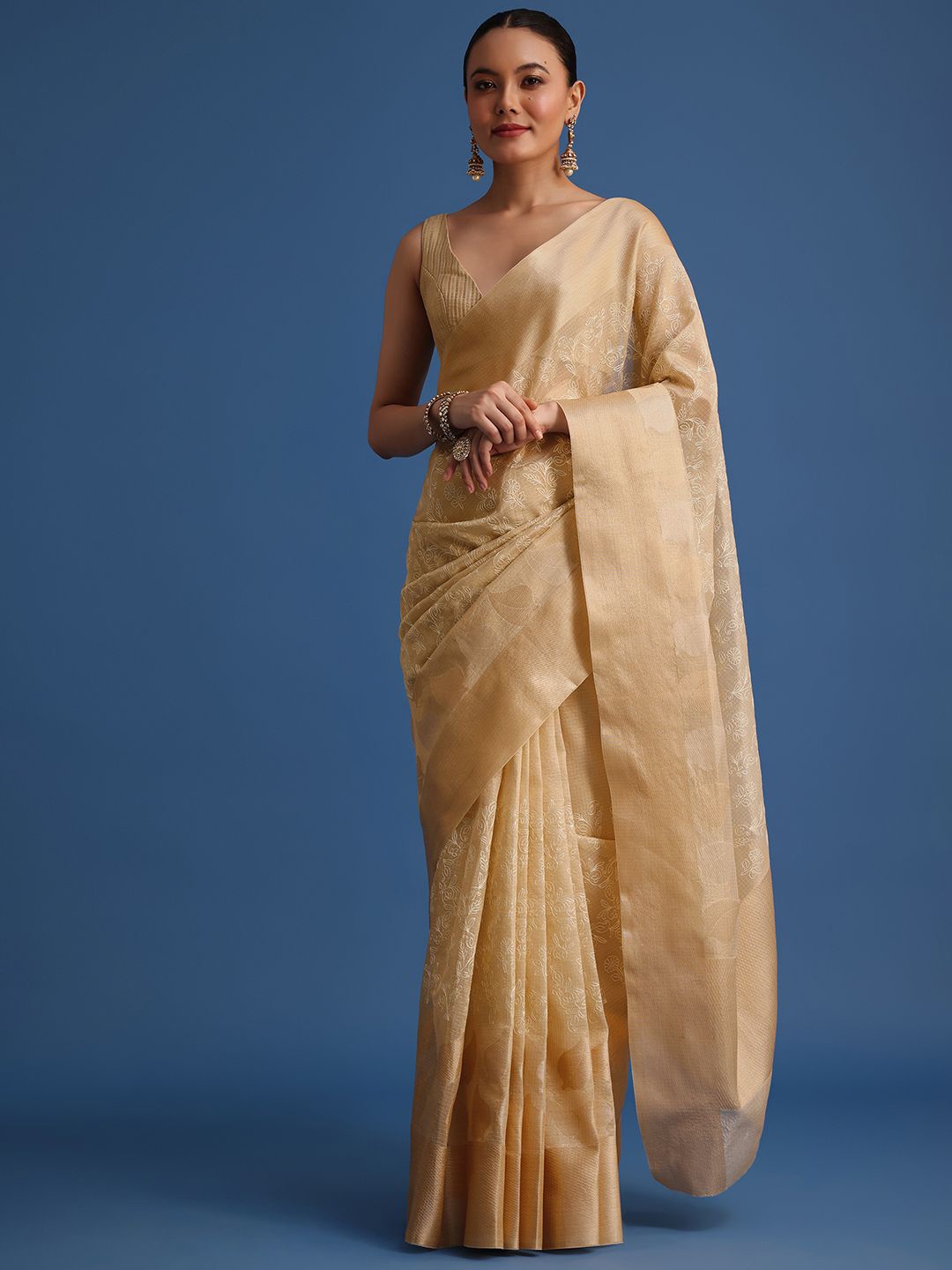 

KALKI Fashion Woven Design Kota Saree, Gold