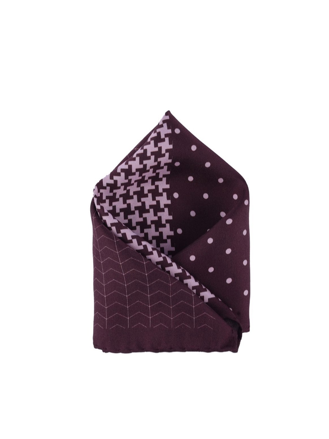 

The Tie Hub Printed Silk Pocket Squares, Maroon