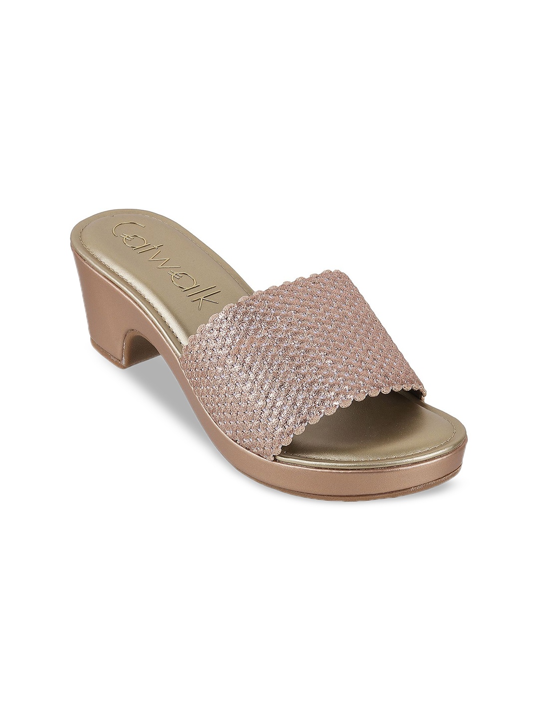 

Catwalk Women Synthetic Block Heel Sandals, Rose gold