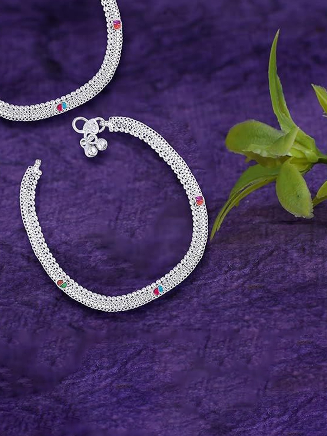 

Heer Collection Set Of 4 Silver-Plated Anklet