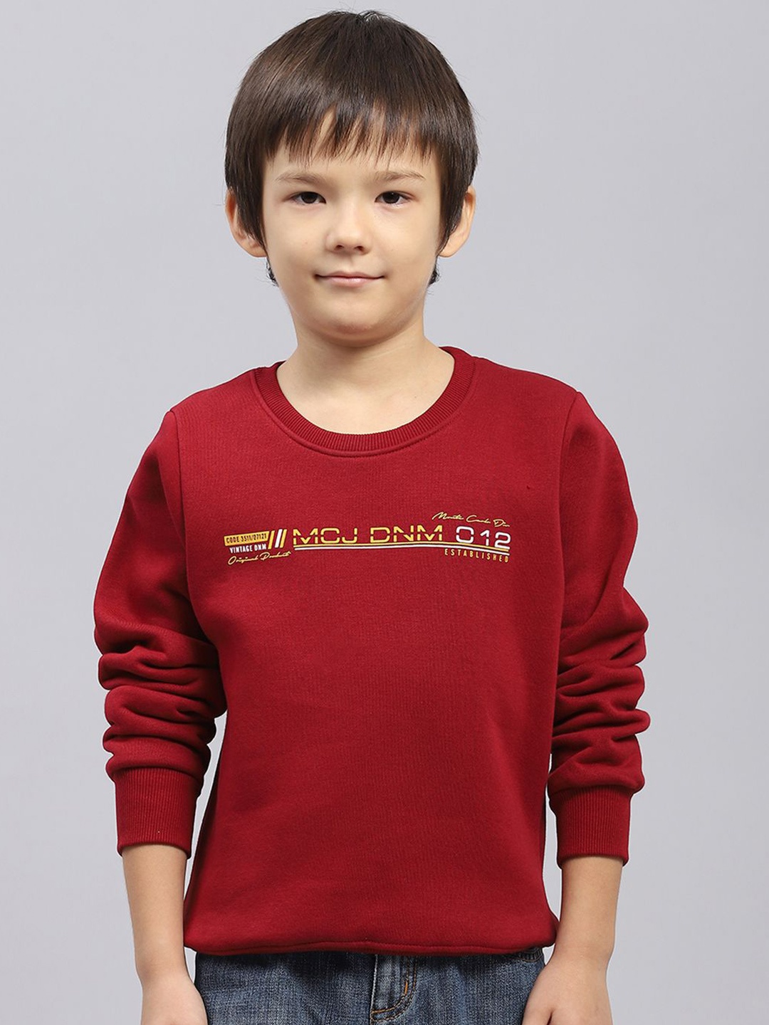 

Monte Carlo Boys Printed Cotton Pullover Sweatshirt, Maroon