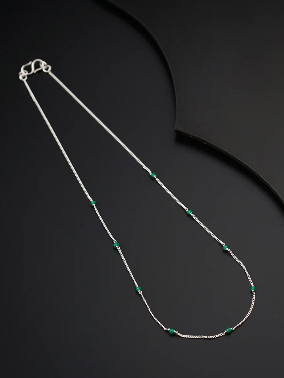 

House of Aadyaa Sterling Silver Stone Studded Chain