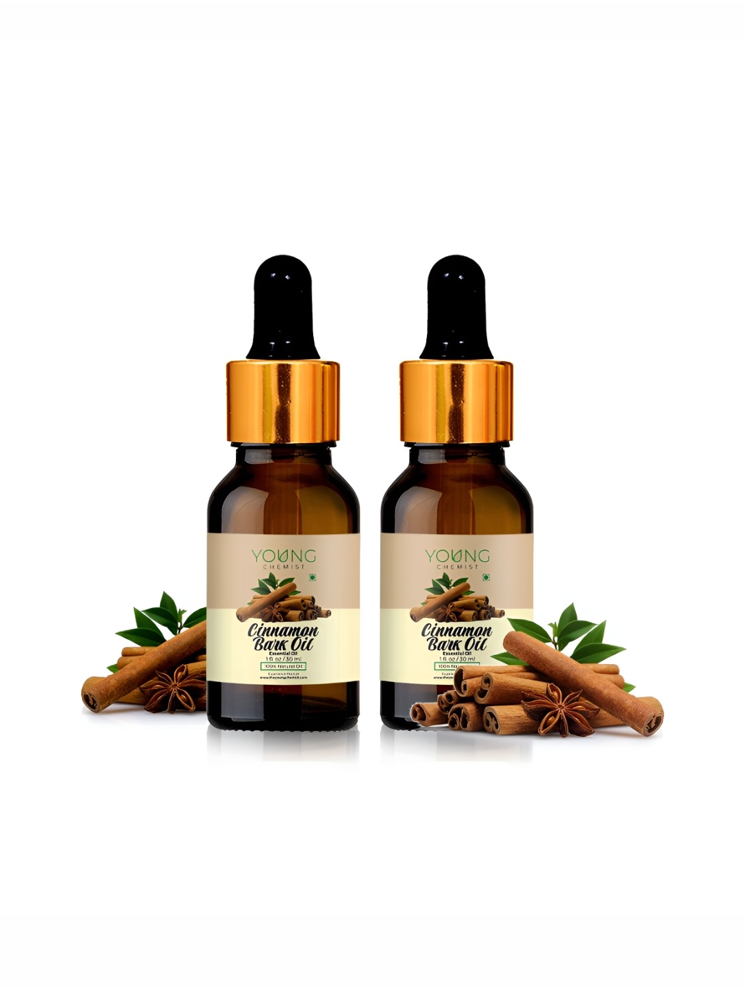 

YOUNG CHEMIST Set Of 2 Cinnamon Bark Essential Oil For Hair & Skin - 30 ml Each, Brown