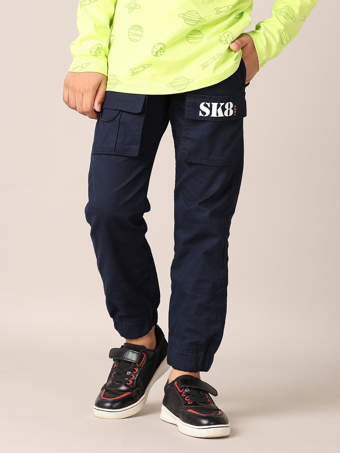 

V-Mart Boys Regular Fit Cargos Joggers, Navy blue