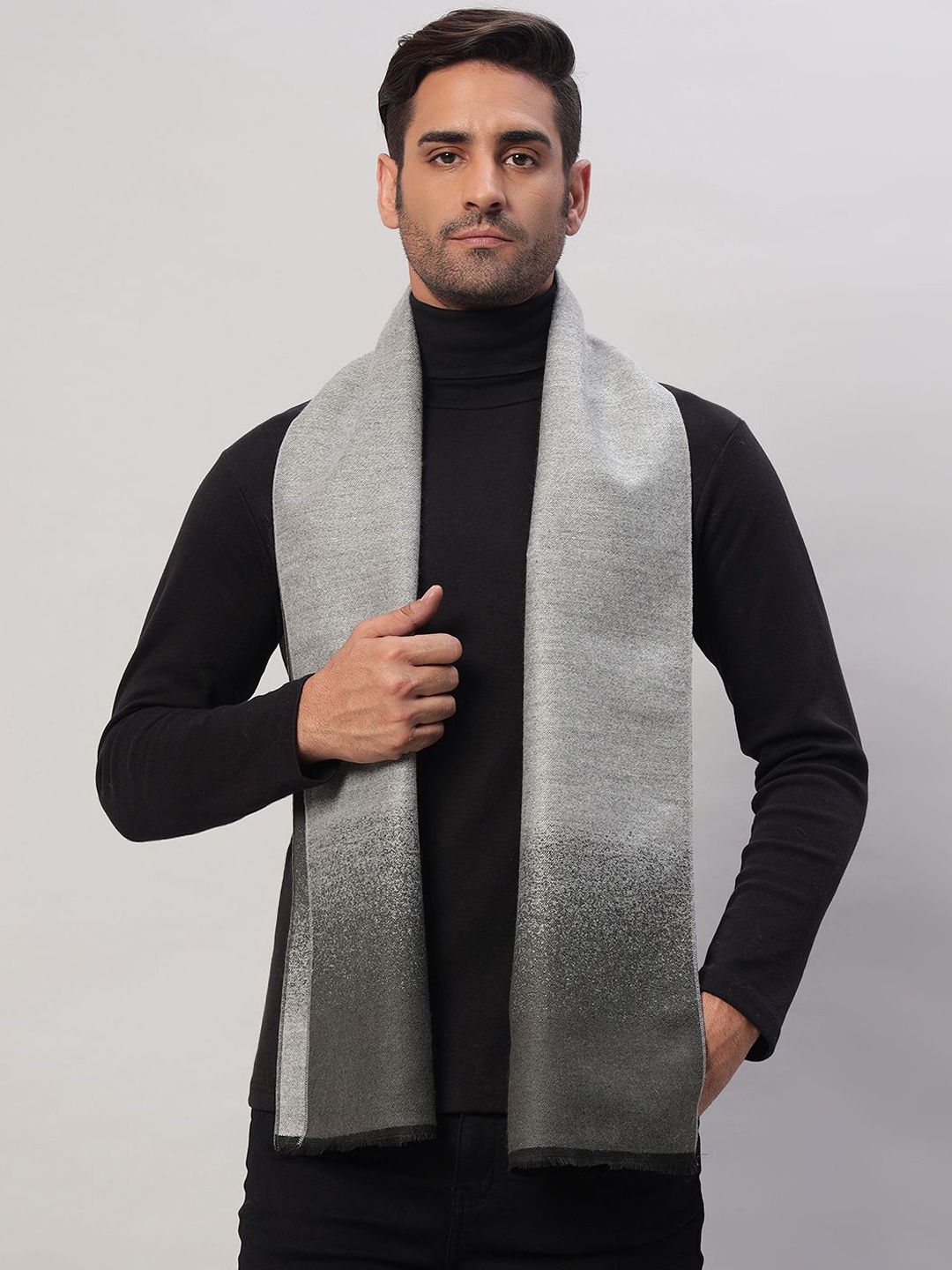 

HANDICRAFT PALACE Men Winter Self Design Merino Wool Mufflers, Grey