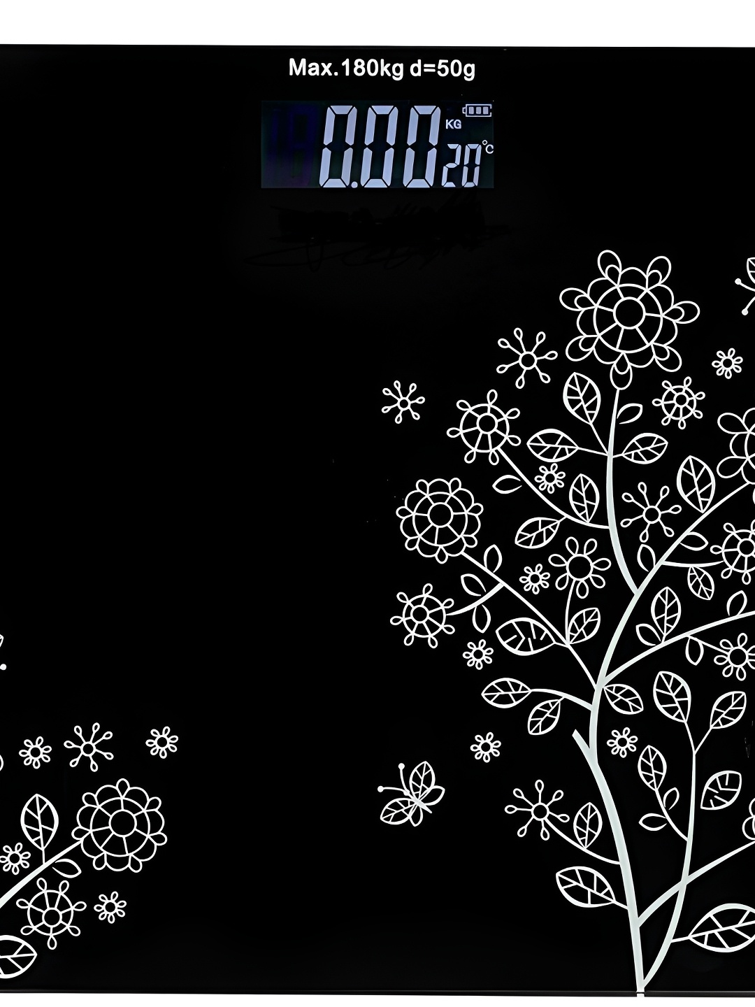 

BELENZO Black & White Printed Glass Body Weighing Scale