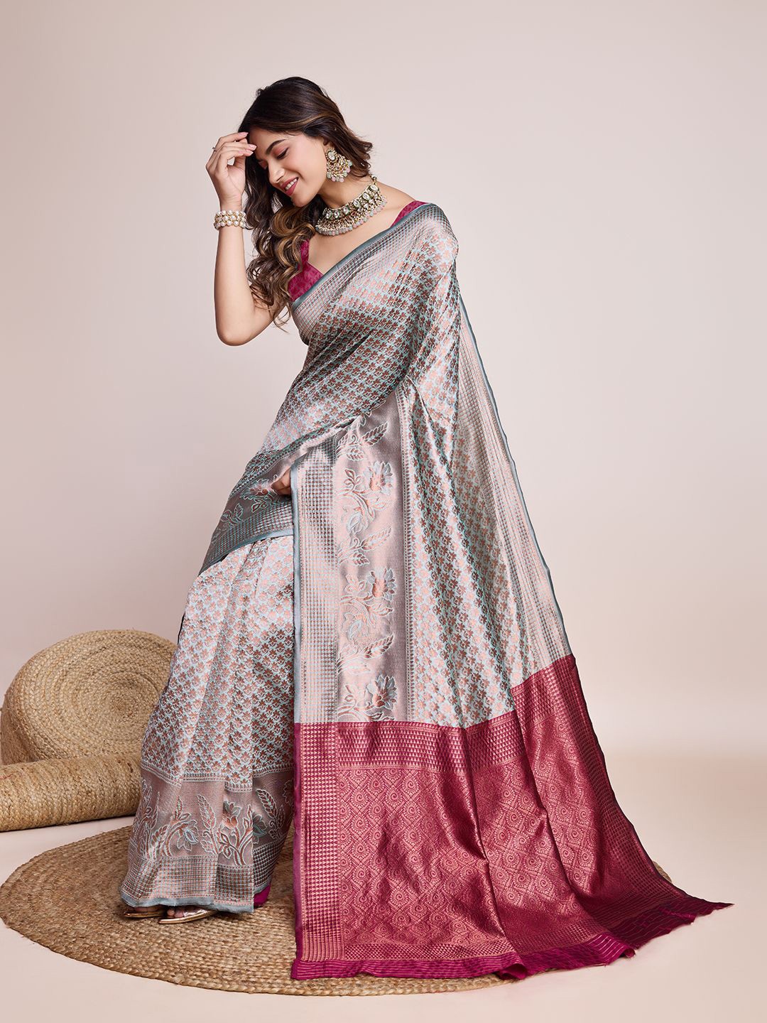

CARTYSHOP Woven Design Zari Banarasi Saree, Blue