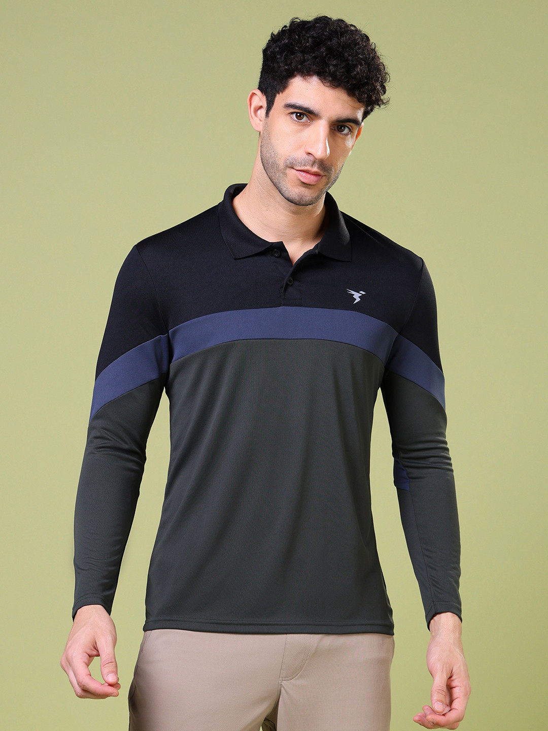 

Technosport Men Polo Collar Anti Static Slim Fit T-shirt, Green