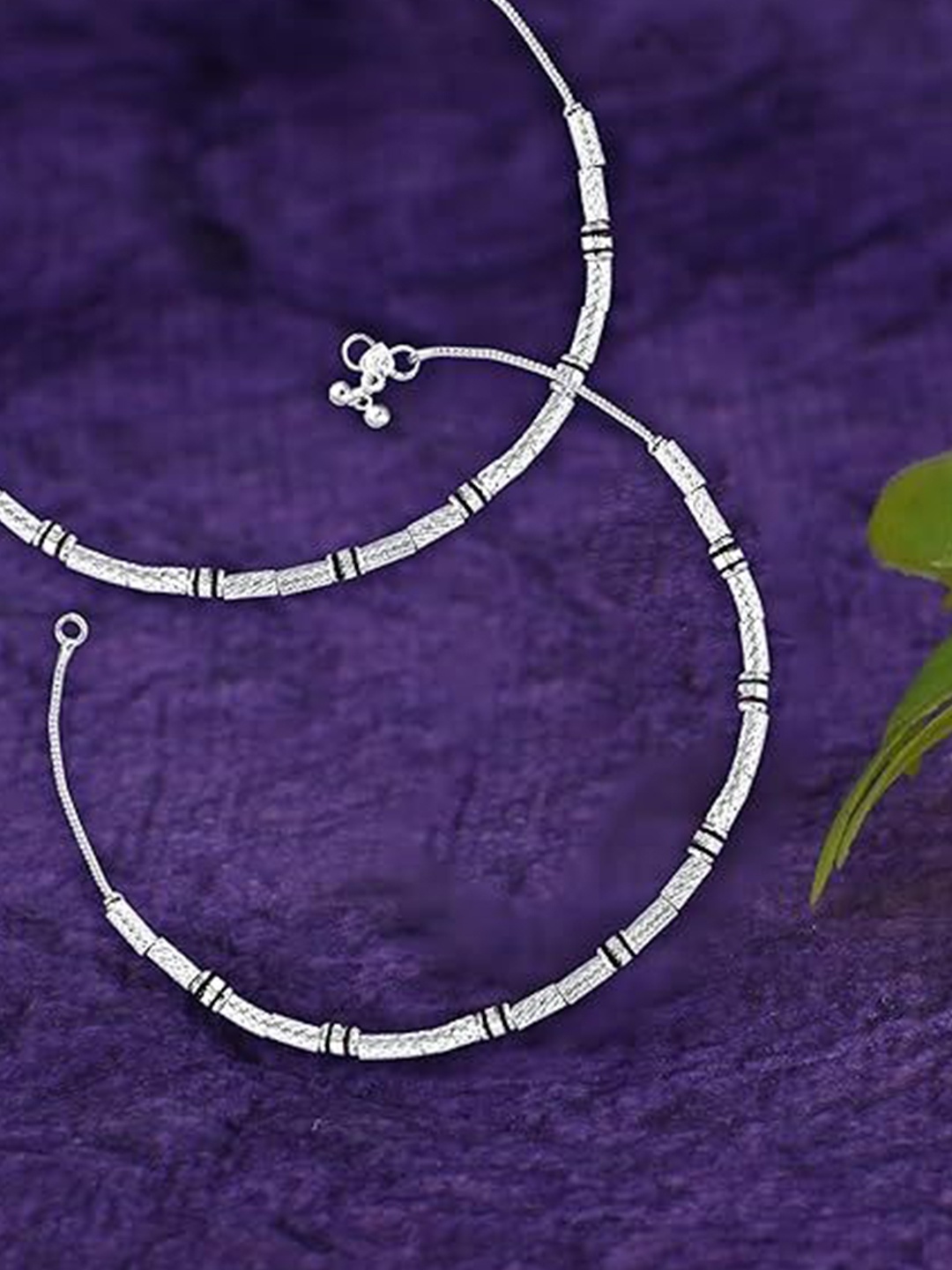 

Heer Collection Set Of 2 Silver-Plated Anklets