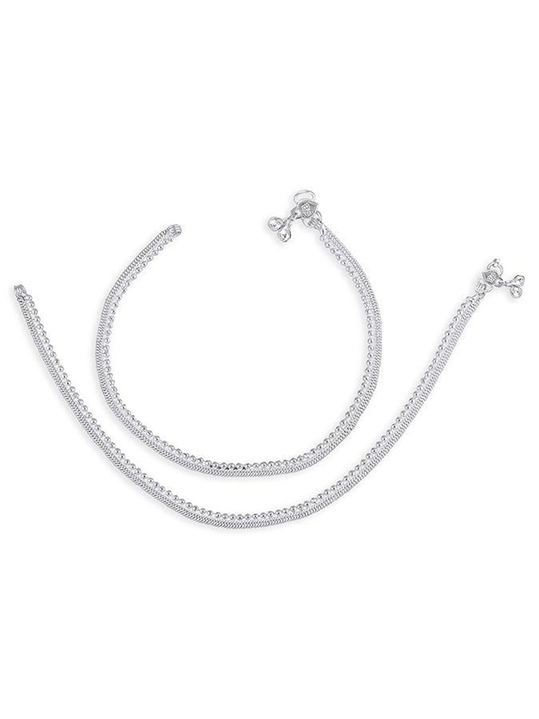 

Heer Collection Set Of 2 Silver-Plated Beaded Anklets