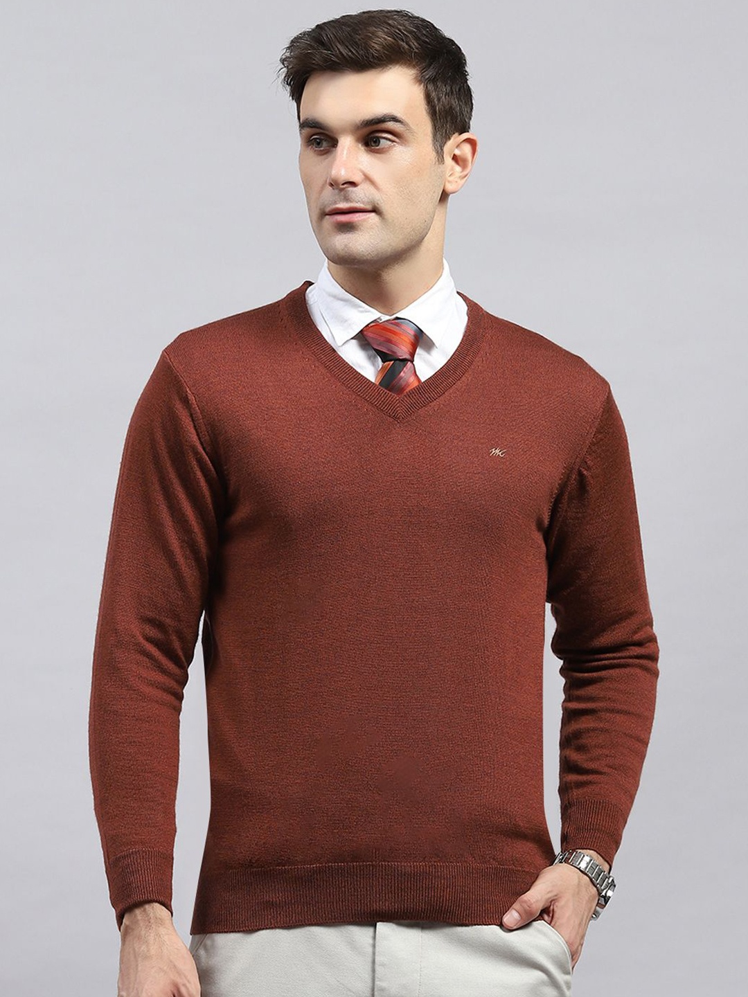 

Monte Carlo Men Woollen Pullover, Rust