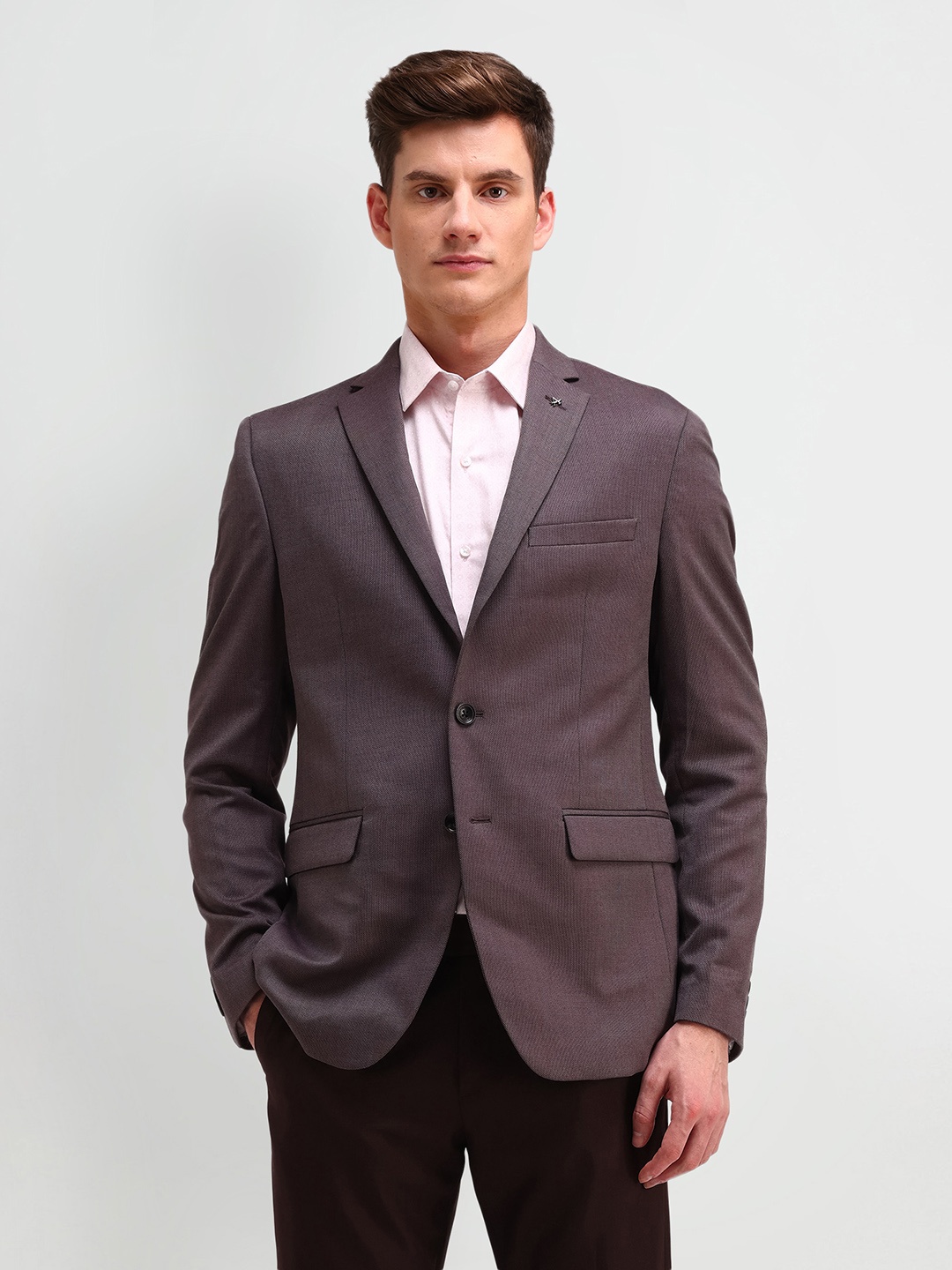 

Arrow Slim-Fit Notched Lapel Single Breasted Formal Blazer, Red