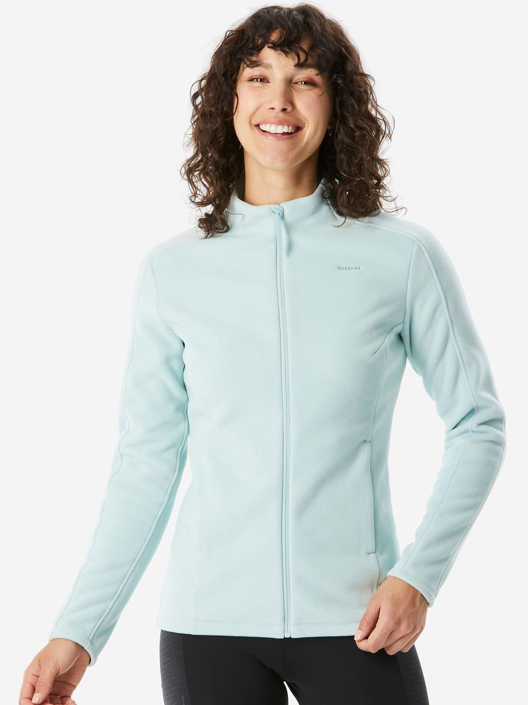 

Quechua By Decathlon Women Mock Collar Solid Sports Sporty Jacket, Blue