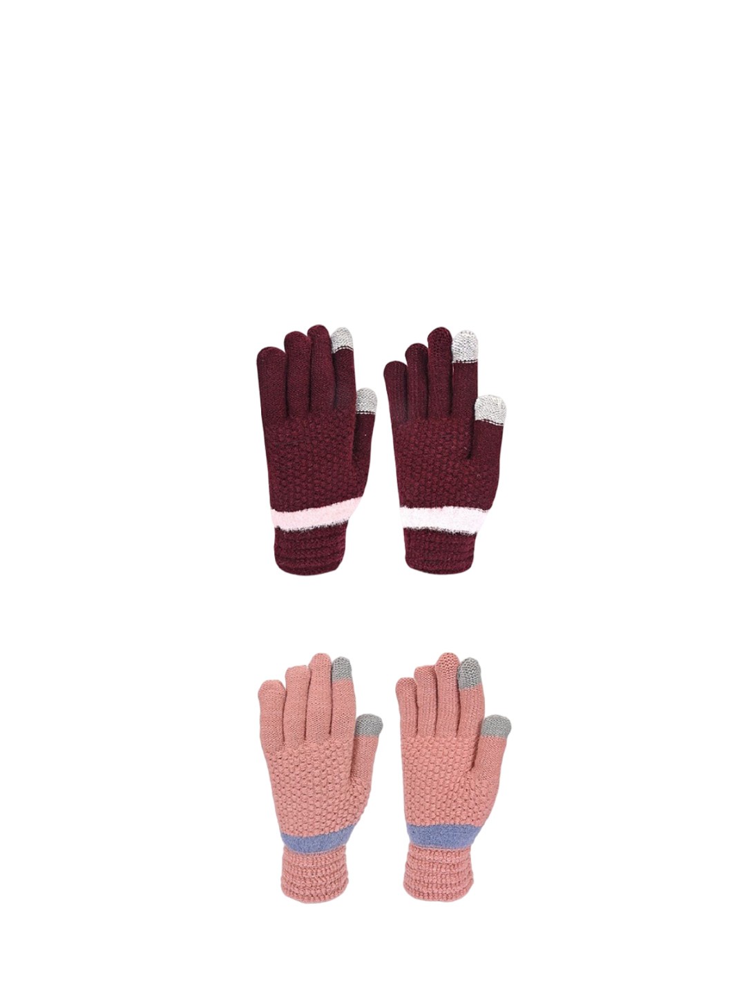 

LOOM LEGACY Women Acrylic Touchscreen Gloves, Maroon