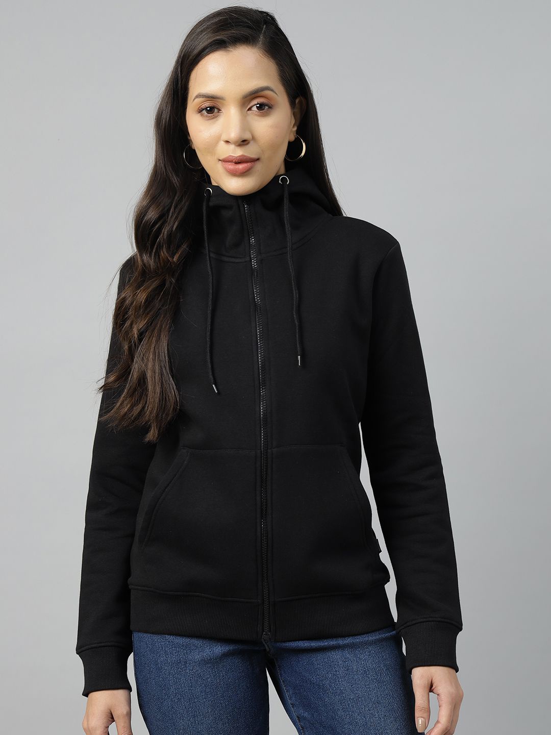 

Hancock Hooded Anti Odour Fleece Front Open Sweatshirt, Black