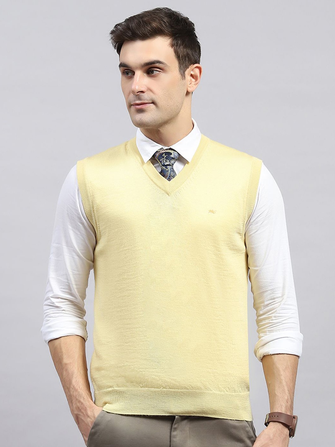 

Monte Carlo Men Woollen Pullover, Yellow