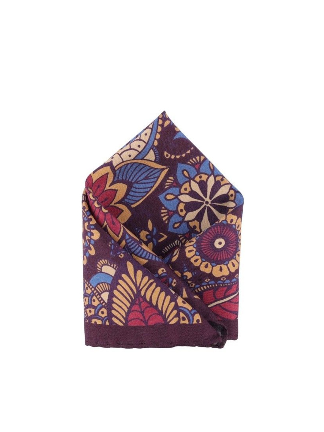 

The Tie Hub Printed Silk Pocket Squares, Maroon