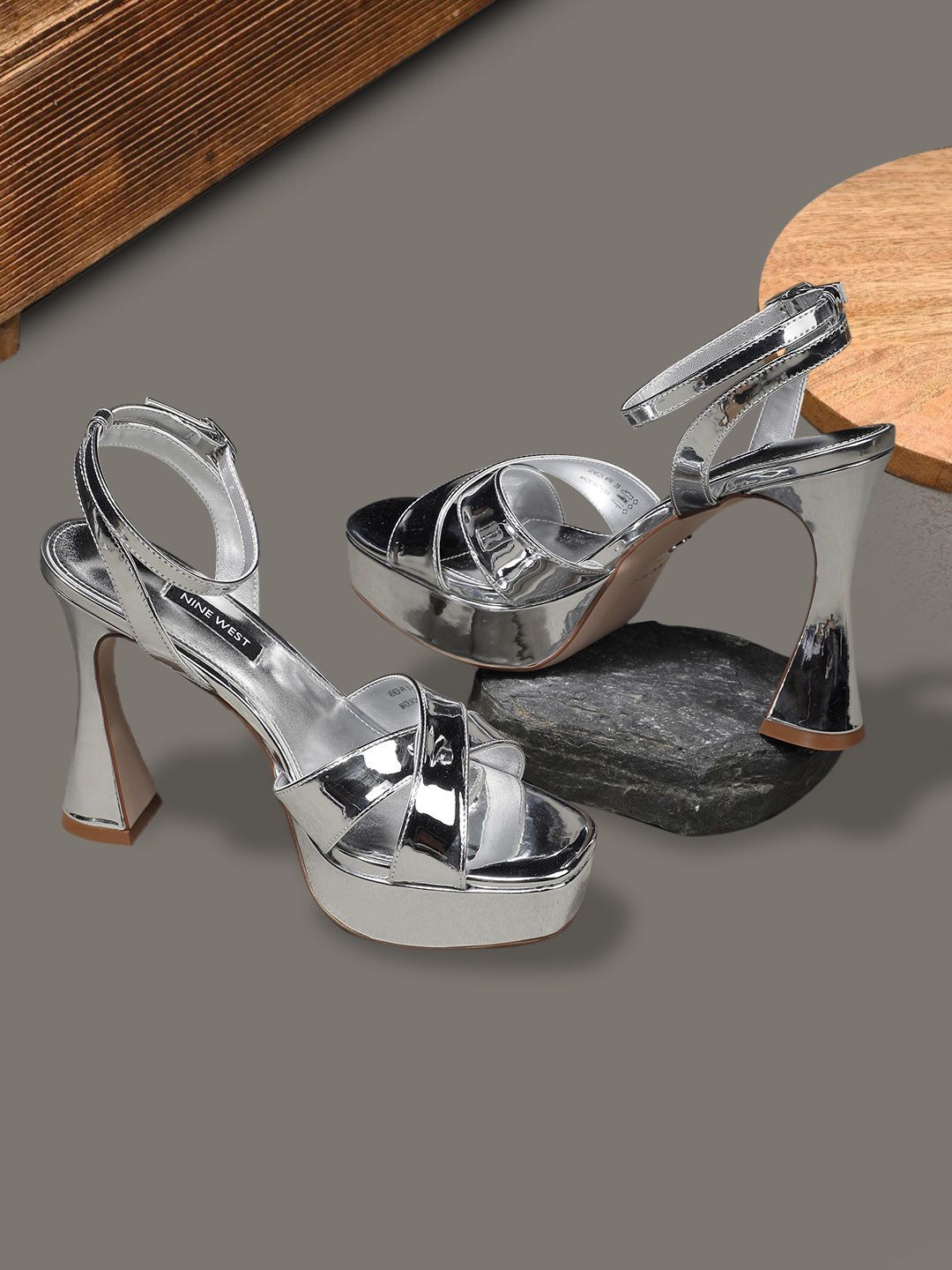 

Nine West Women Slim Heeled Sandals, Silver