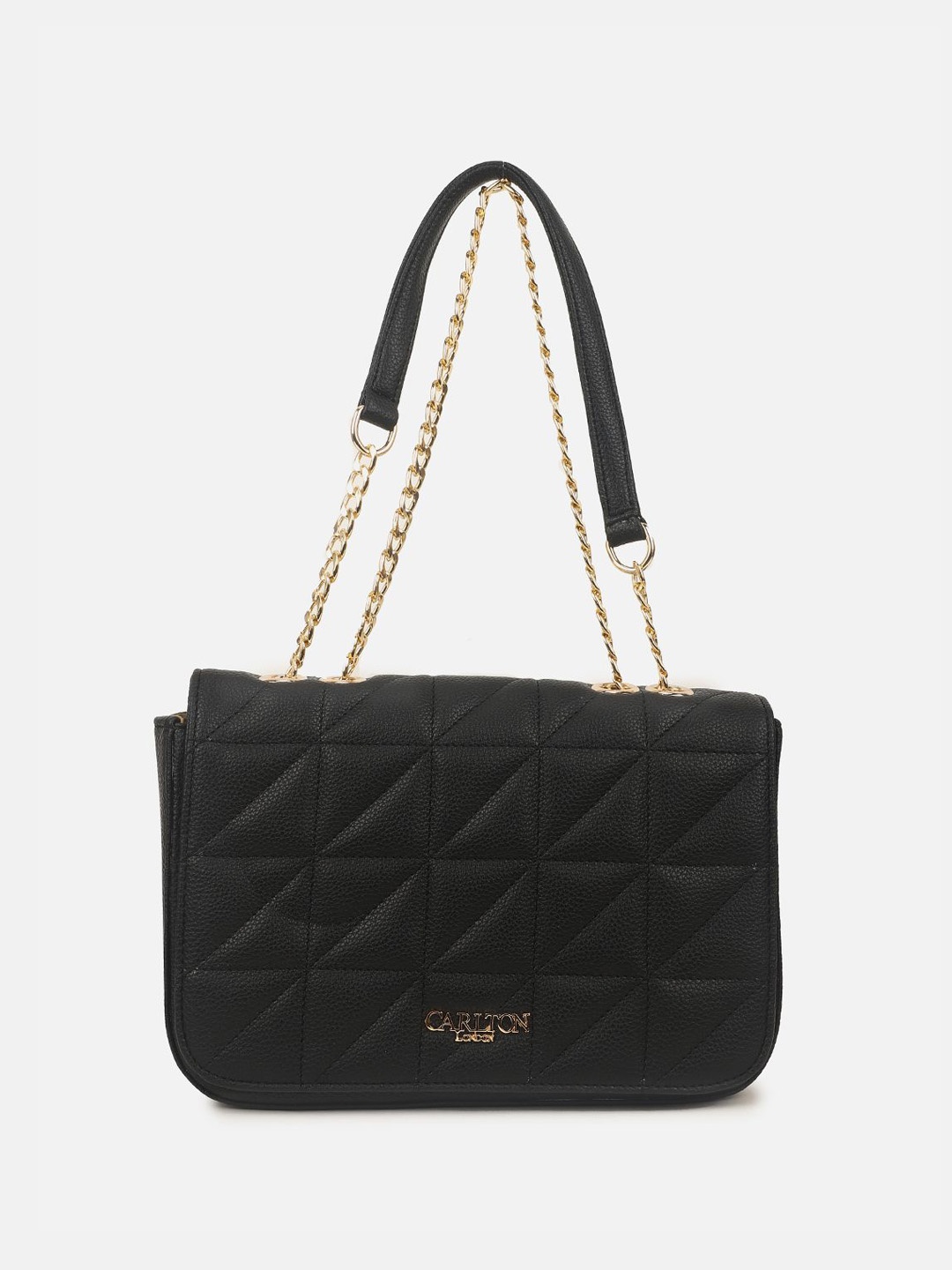 

Carlton London Women Textured Structured Leather Sling Bag, Black