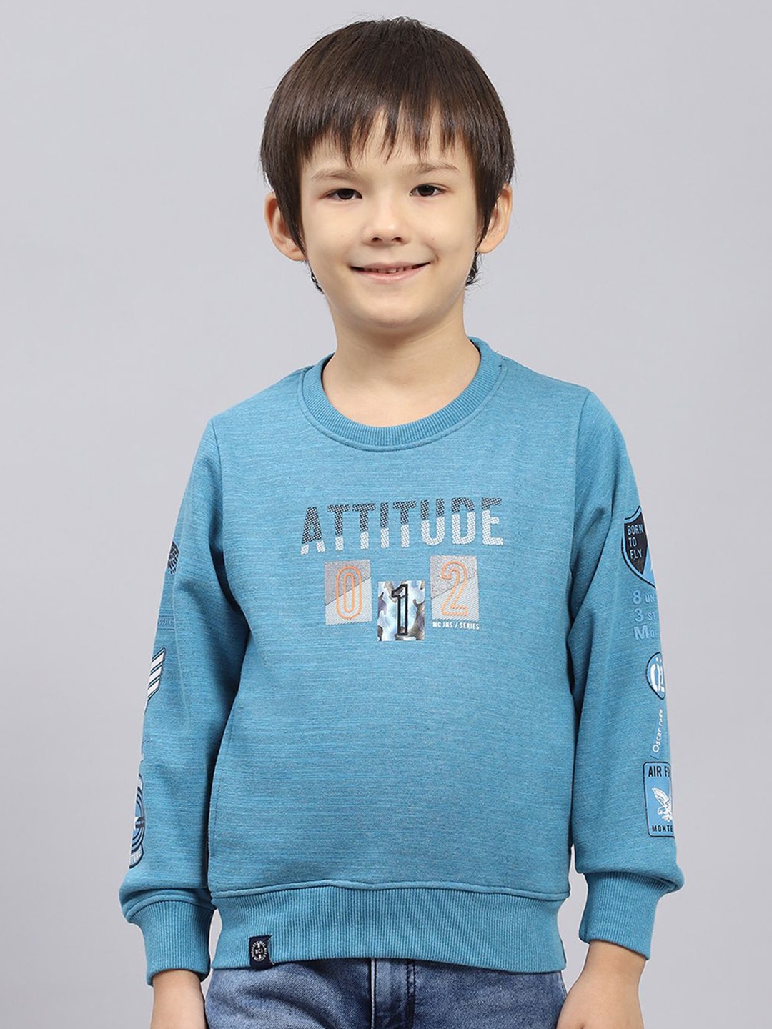 

Monte Carlo Boys Cotton Printed Sweatshirt, Blue