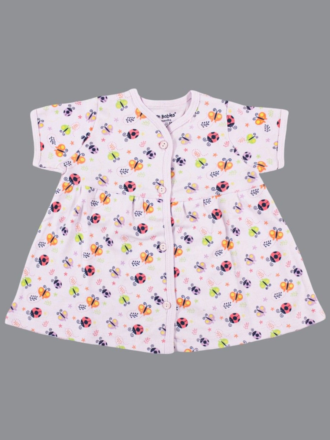 

Born Babies Girls Cotton A-Line Dress, White