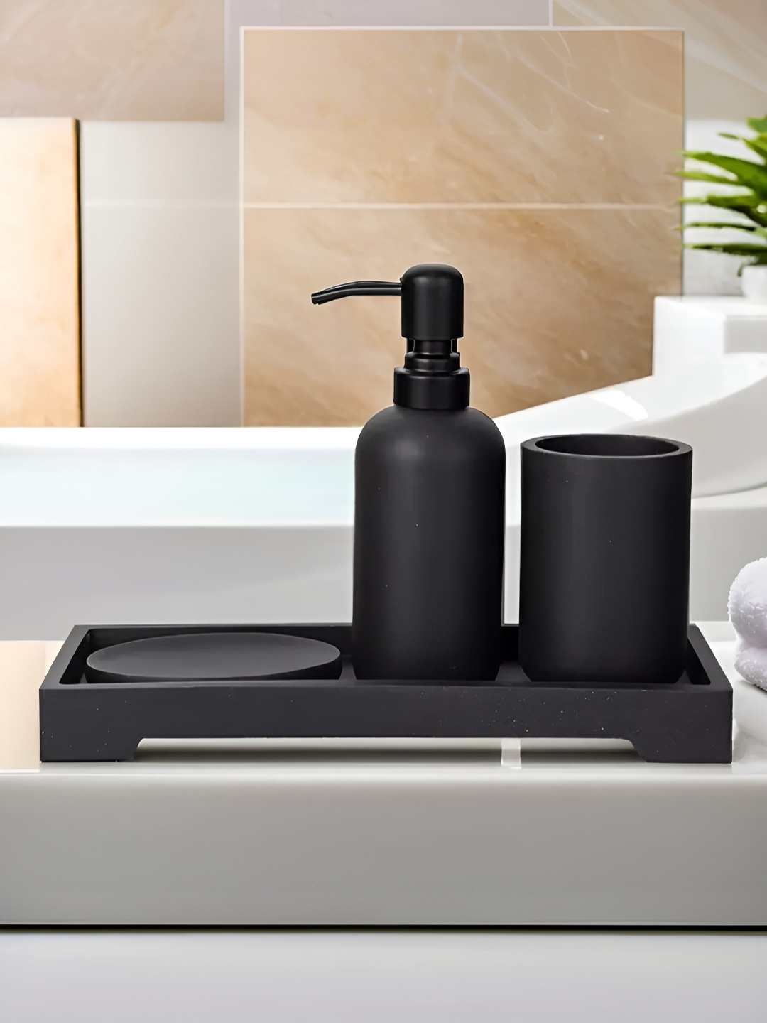 

The Better Home Black 4 Pieces Bath Accessories Set