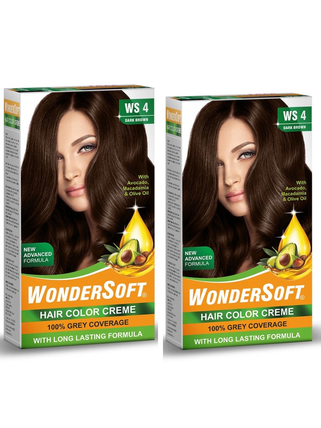 

WonderSoft Set Of 2 Hair Color Creme - 120 ml Each - Dark Brown WS 24
