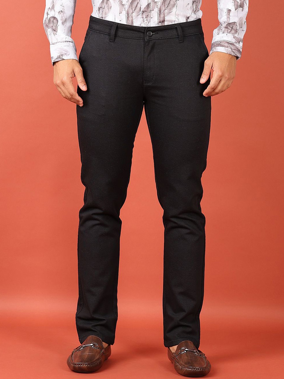 

V-Mart Men Cotton Chinos Trousers, Black