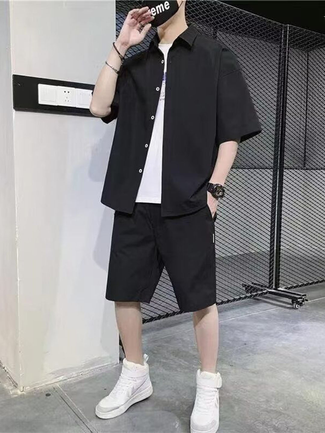 

StyleCast Shirt With Shorts Co-Ords, Black