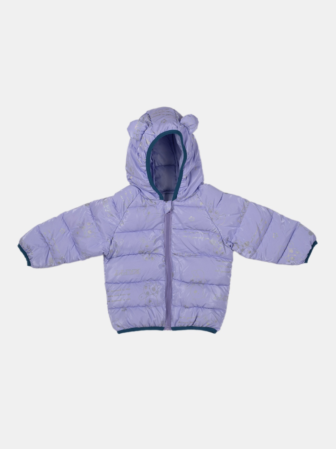 

CHUNMUN Girls Hooded Solid Casual Quilted Jacket, Lavender