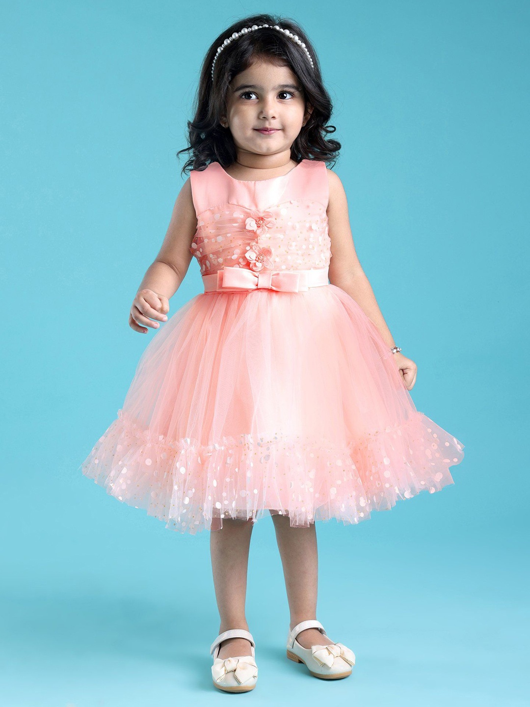 

Mark & Mia Girls Fit & Flare Dress, Peach