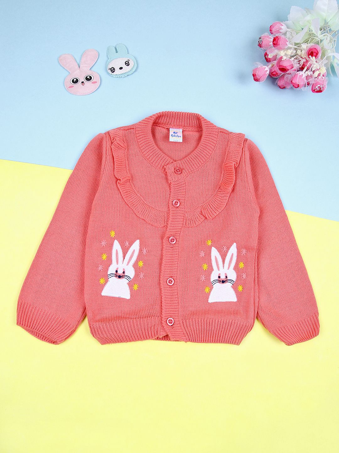 

V-Mart Kids Self Design Cardigan, Pink