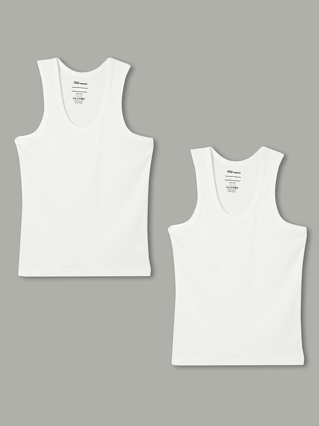 

Fame Forever by Lifestyle Boys Pack Of 2 Pure Cotton Innerwear Vests, White