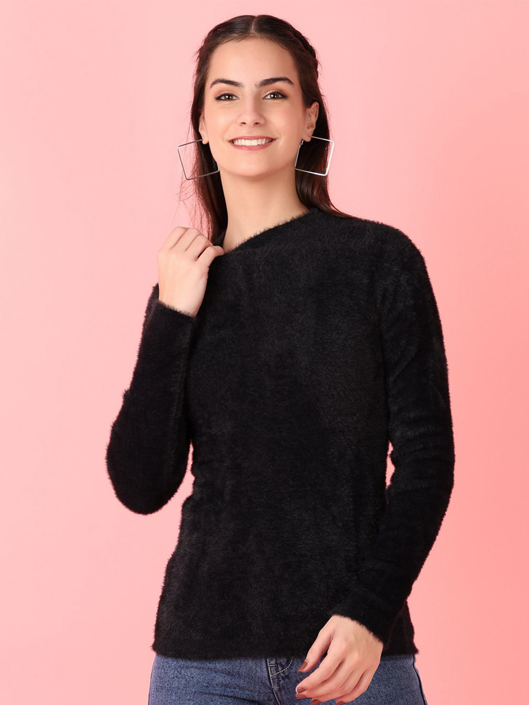 

V-Mart Women Pullover Turtle Neck Sweater, Black