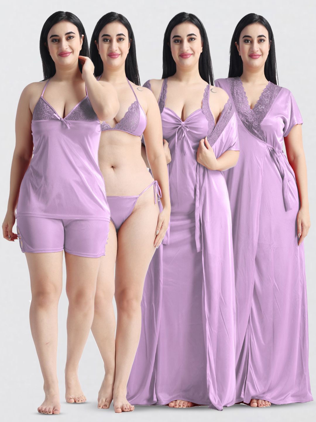 

NIGHT KEYS Women Maxi Nightdress, Lavender