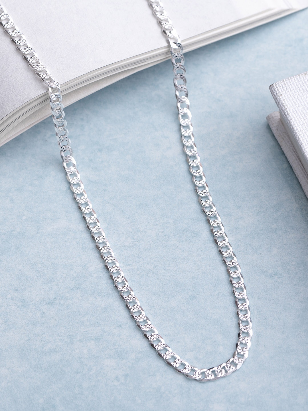 

Zavya Men Sterling Silver Rhodium-Plated Chain
