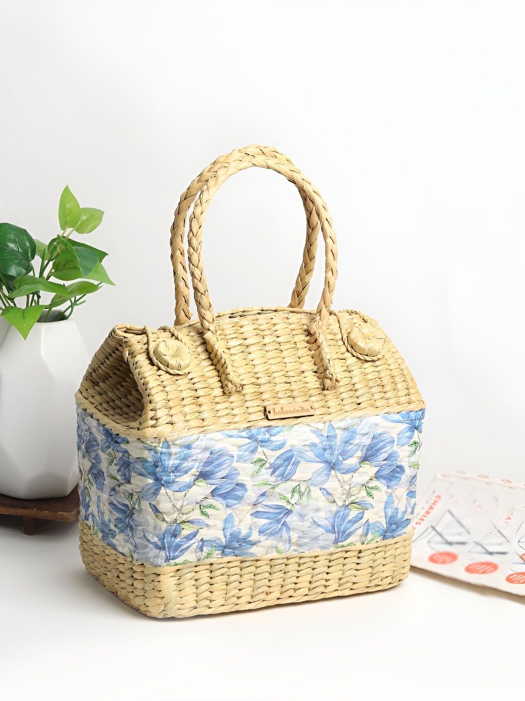 

HABERE INDIA Beige Reusable Multi-Utility Bamboo Organiser