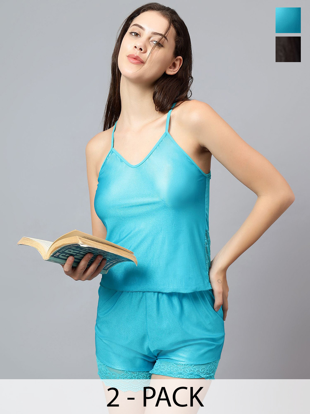 

Velvi FIGURE Women Pack of 2 Baby Doll, Black