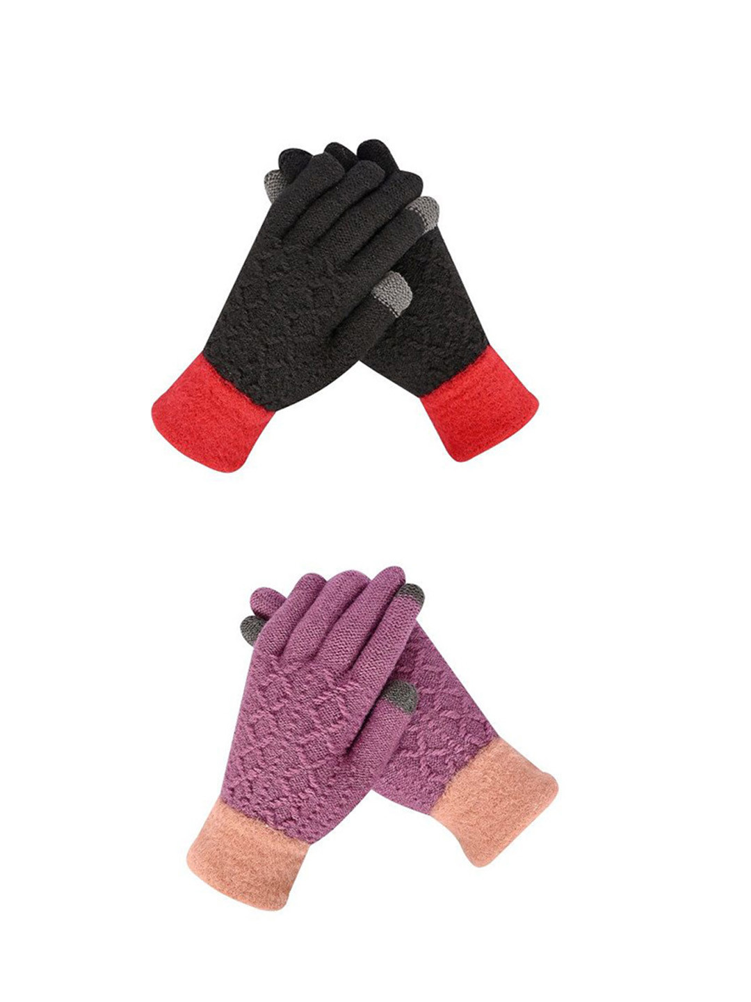

LOOM LEGACY Women Pack of 2 Acrylic Touchscreen Gloves, Black