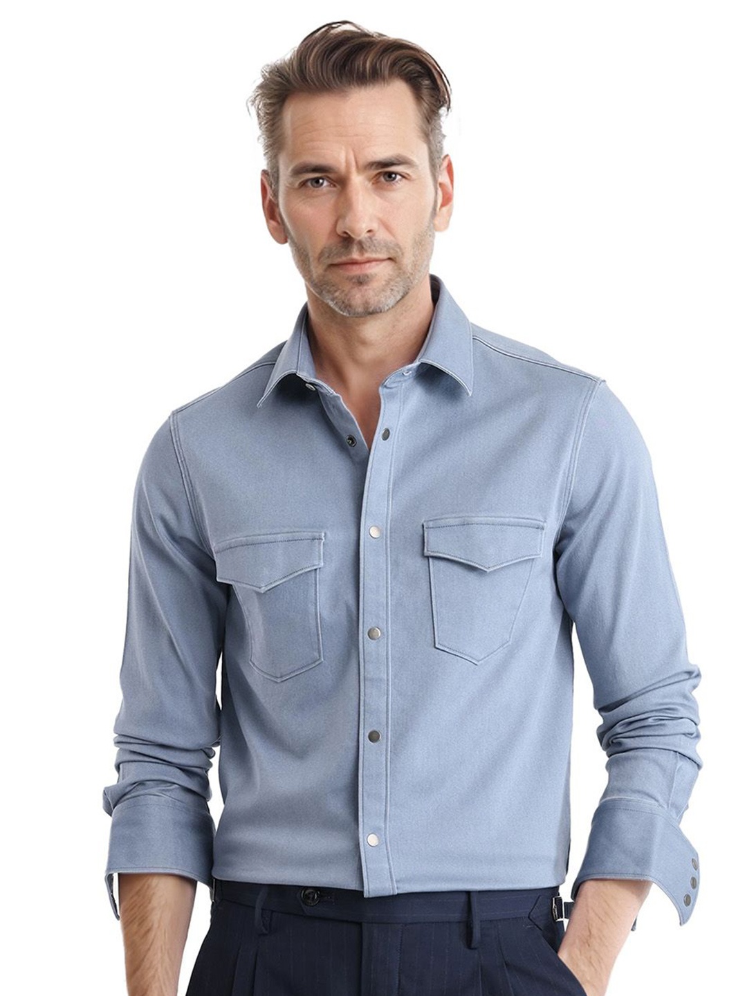 

RARE RABBIT Men Comfort Opaque Casual Shirt, Blue