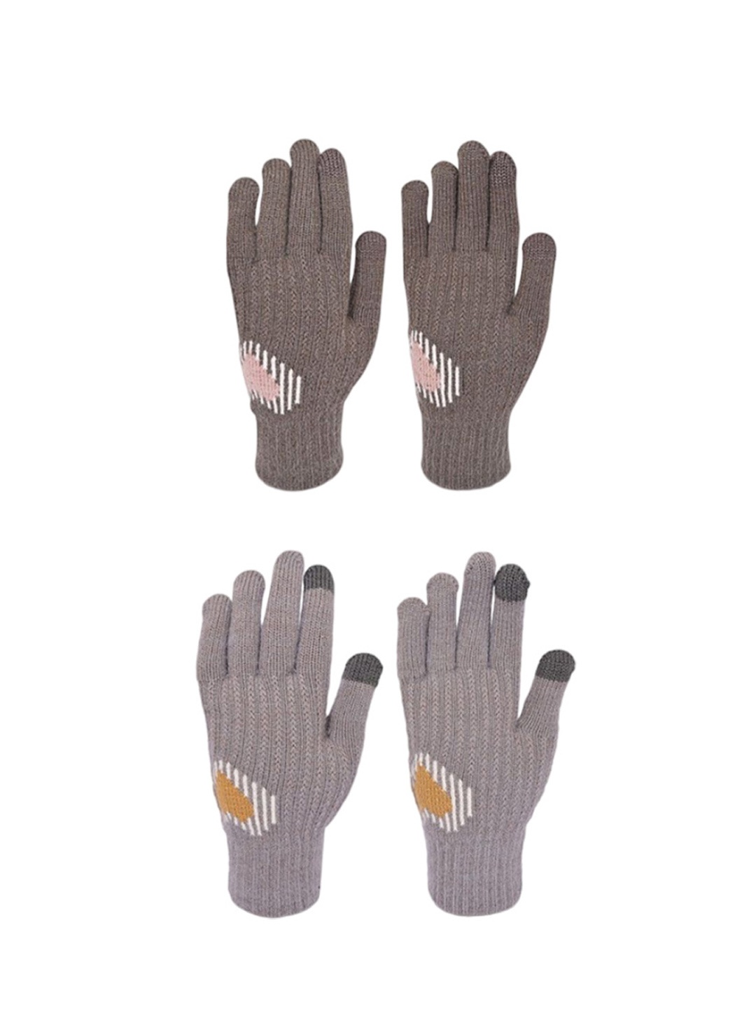 

LOOM LEGACY Women Grey Acrylic Touchscreen Regular Easy Wash Gloves