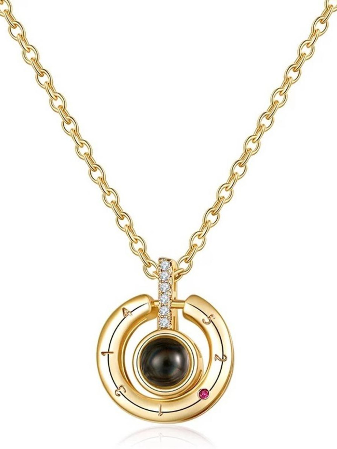 

MYKI Silver-Plated Contemporary Pendants with Chains, Gold