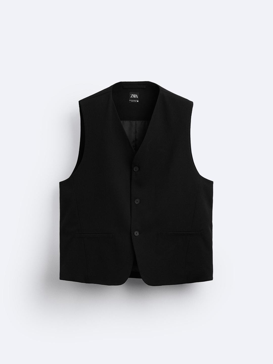 

ZARA Men Black Waistcoat