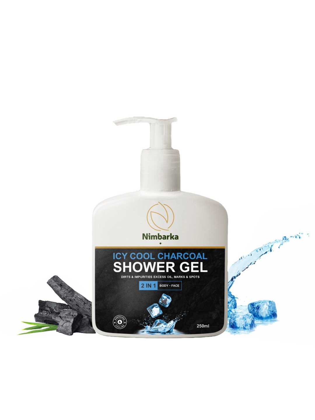 

Nimbarka Icy Cool Charcoal Shower Gel with Glycerine & Neem - 250 ml, White