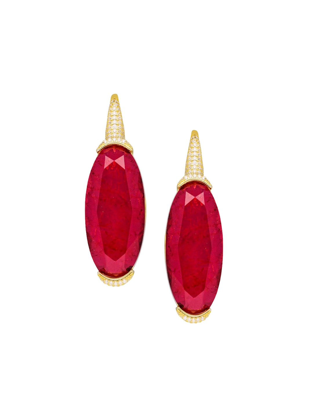 

MISS JO Contemporary Drop Earrings, Red